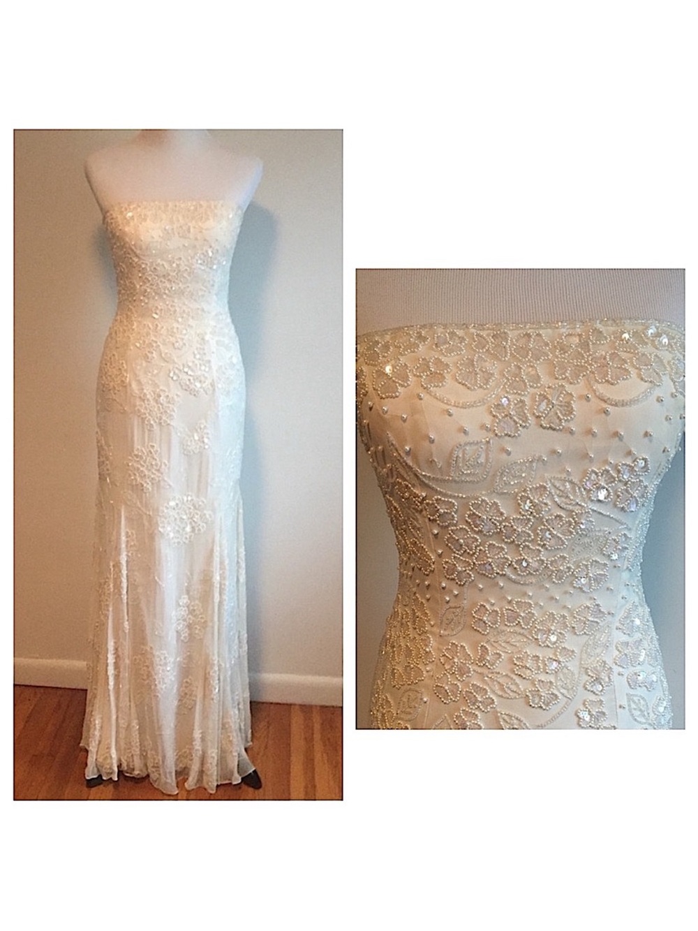 Vintage 100% Silk Beaded Dress Vintage Silk Dress Vintage Beaded Deess Wedding